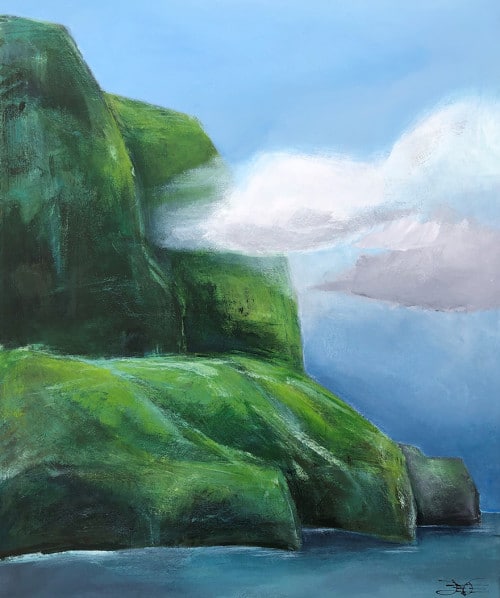 Færø-inspireret 120 x 100 cm. SOLGT - Image 2